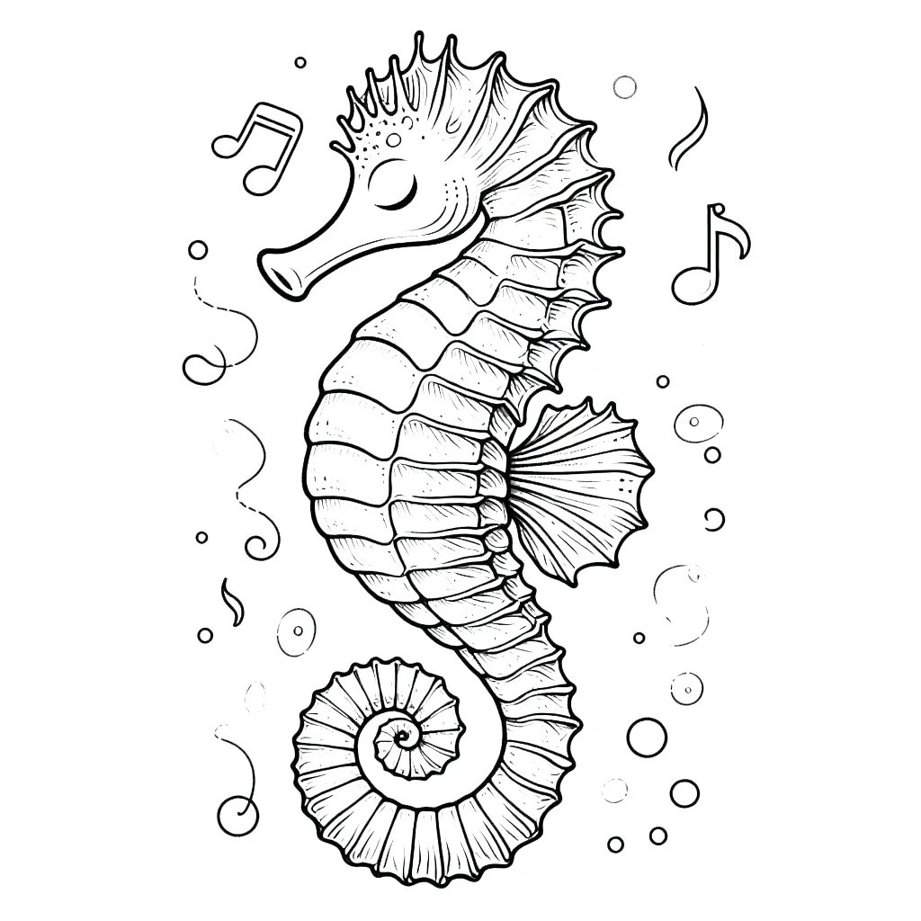 coloriage Hippocampe gratuit a imprimer