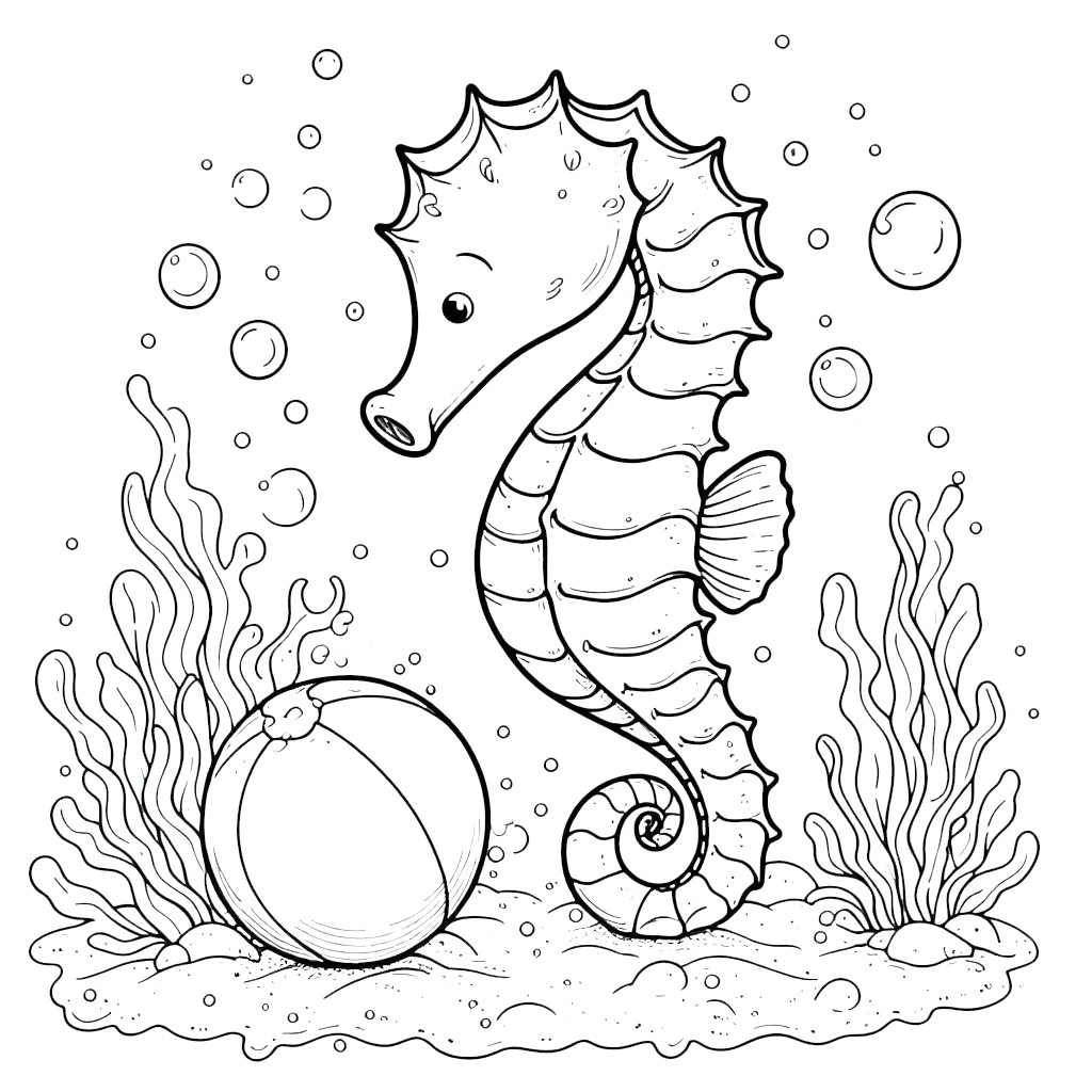 coloriage Hippocampe pour enfants 1