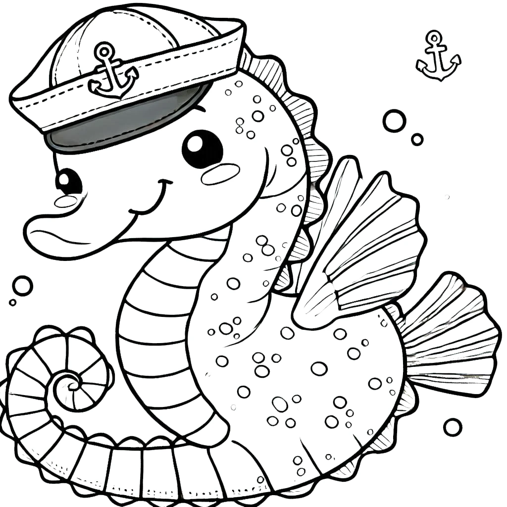 coloriage Hippocampe pour enfant