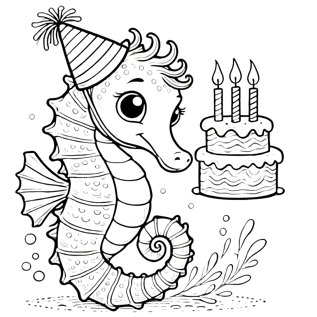 coloriage Hippocampe en ligne pour enfant