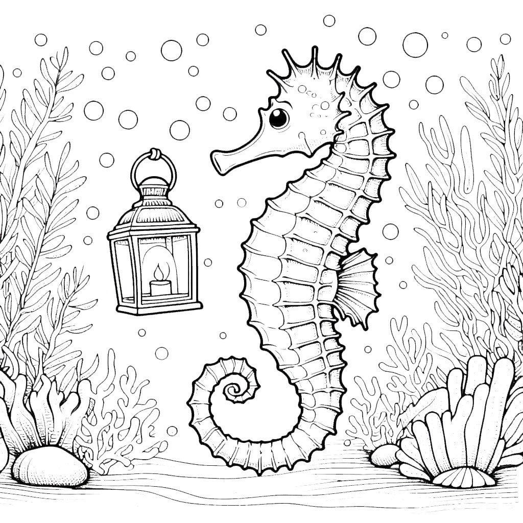 coloriage Hippocampe gratuit a imprimer 1