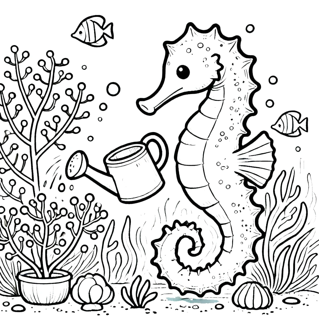 coloriage Hippocampe gratuit a imprimer 2