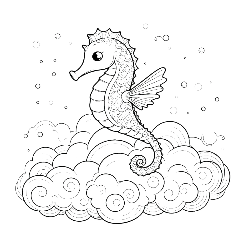 a imprimer coloriage Hippocampe gratuit