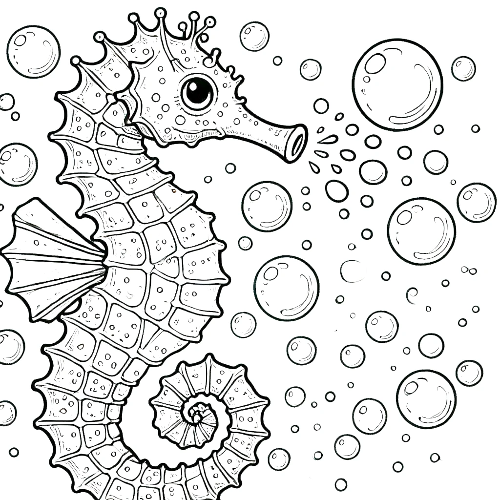 coloriage Hippocampe a telecharger