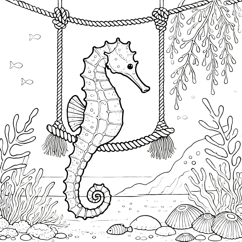 coloriage Hippocampe pour enfant gratuit