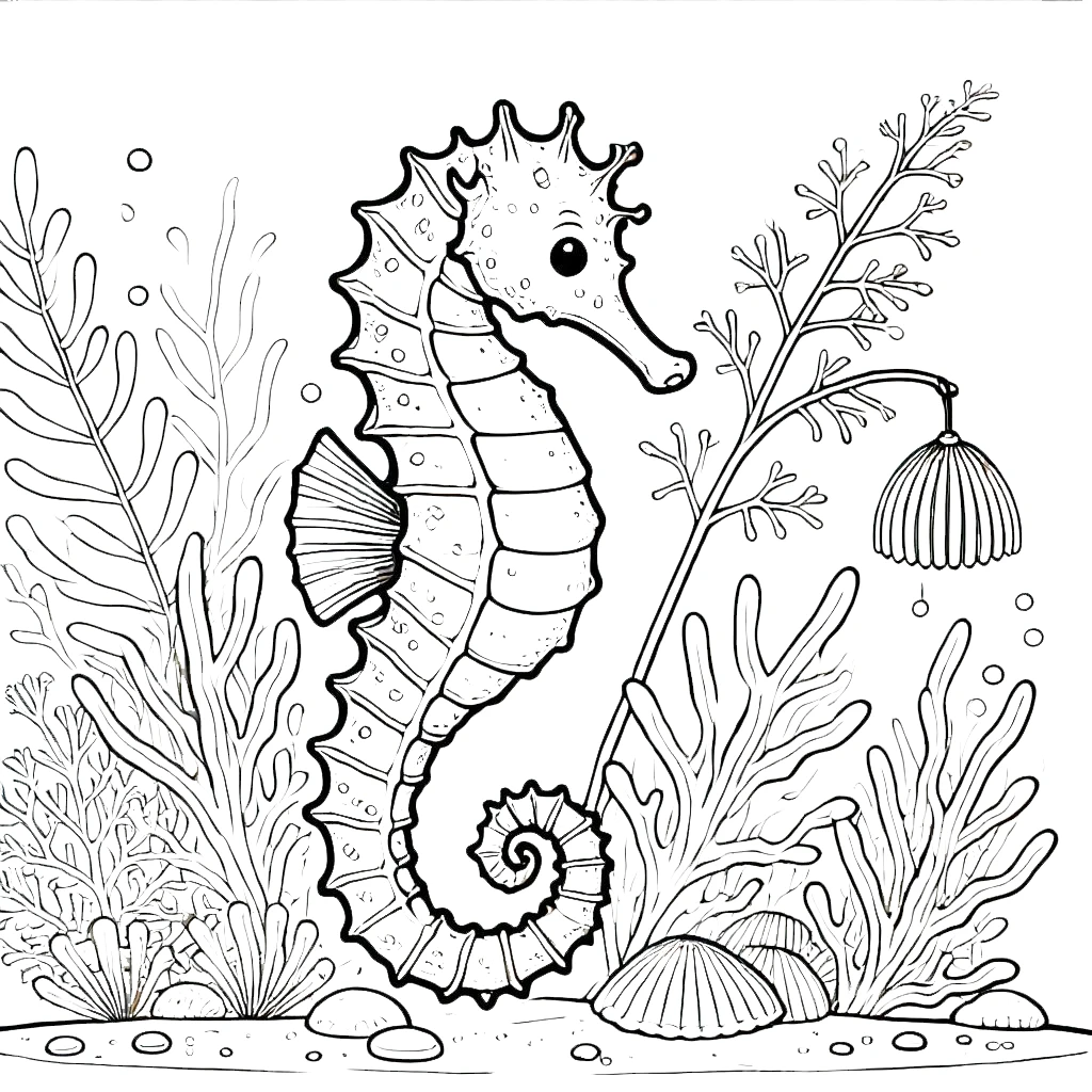 coloriage Hippocampe et apprentissage