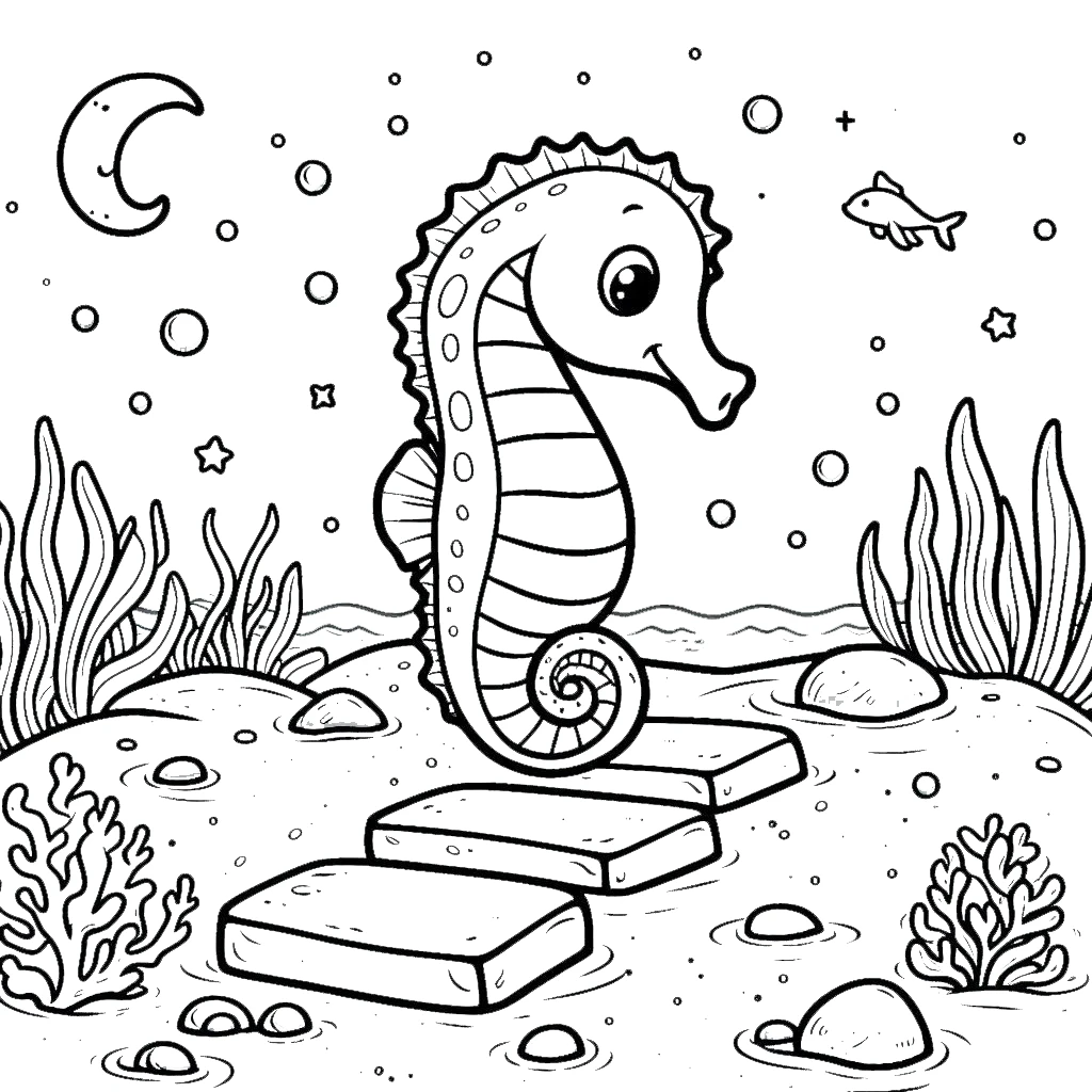 coloriage Hippocampe en ligne