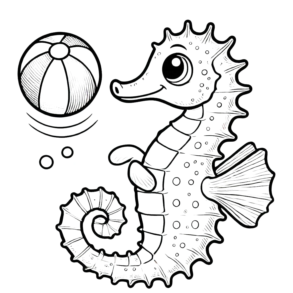 coloriage Hippocampe d'enfant a imprimer