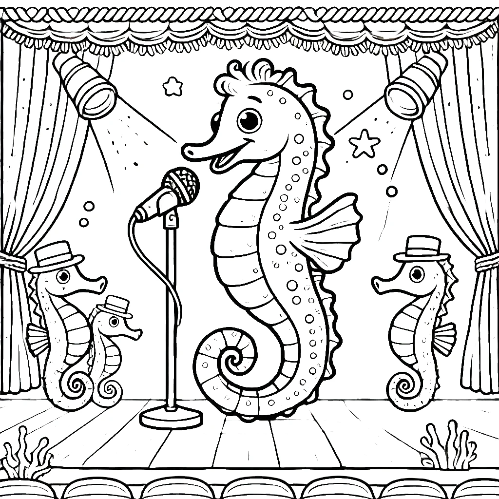 coloriage Hippocampe pour enfant de 2 ans