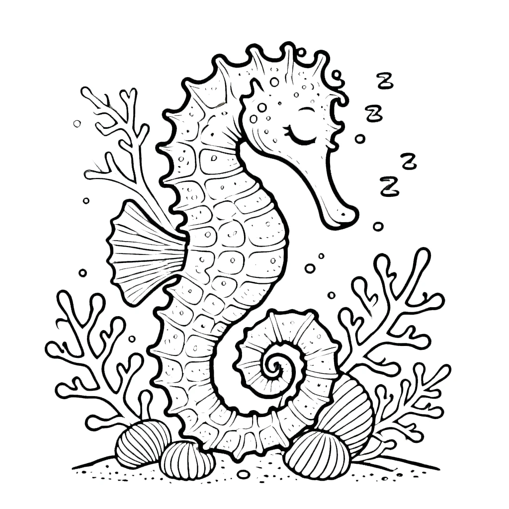 coloriage Hippocampe a imprimer gratuit