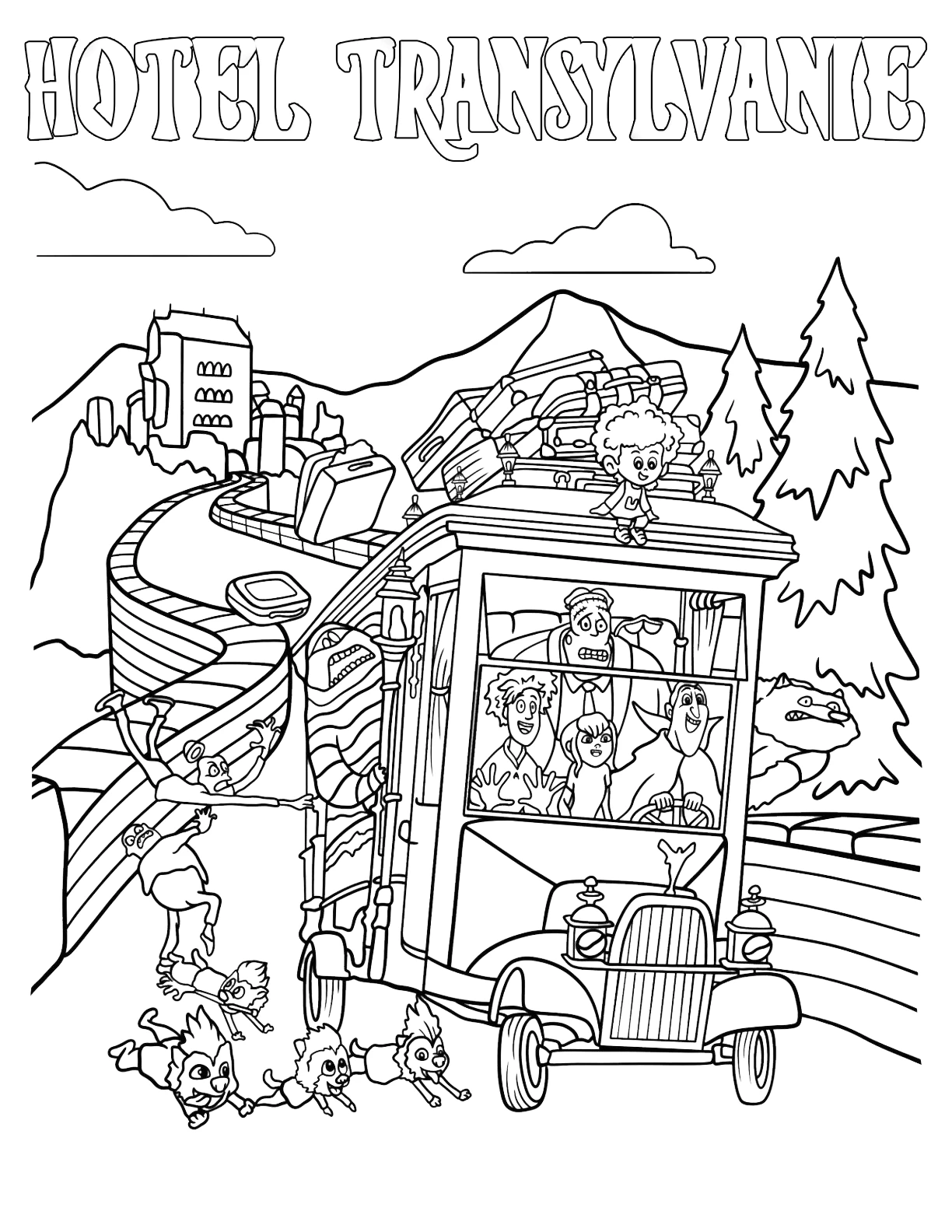 imprimer coloriage Hôtel Transylvanie pour enfant