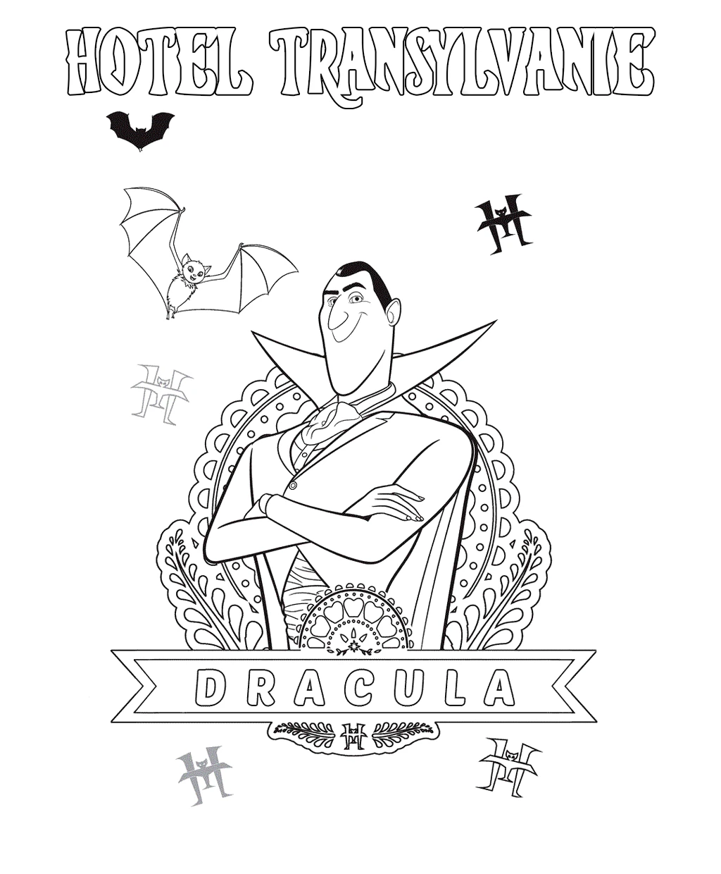 coloriage Hôtel Transylvanie à imprimer gratuitement pdf