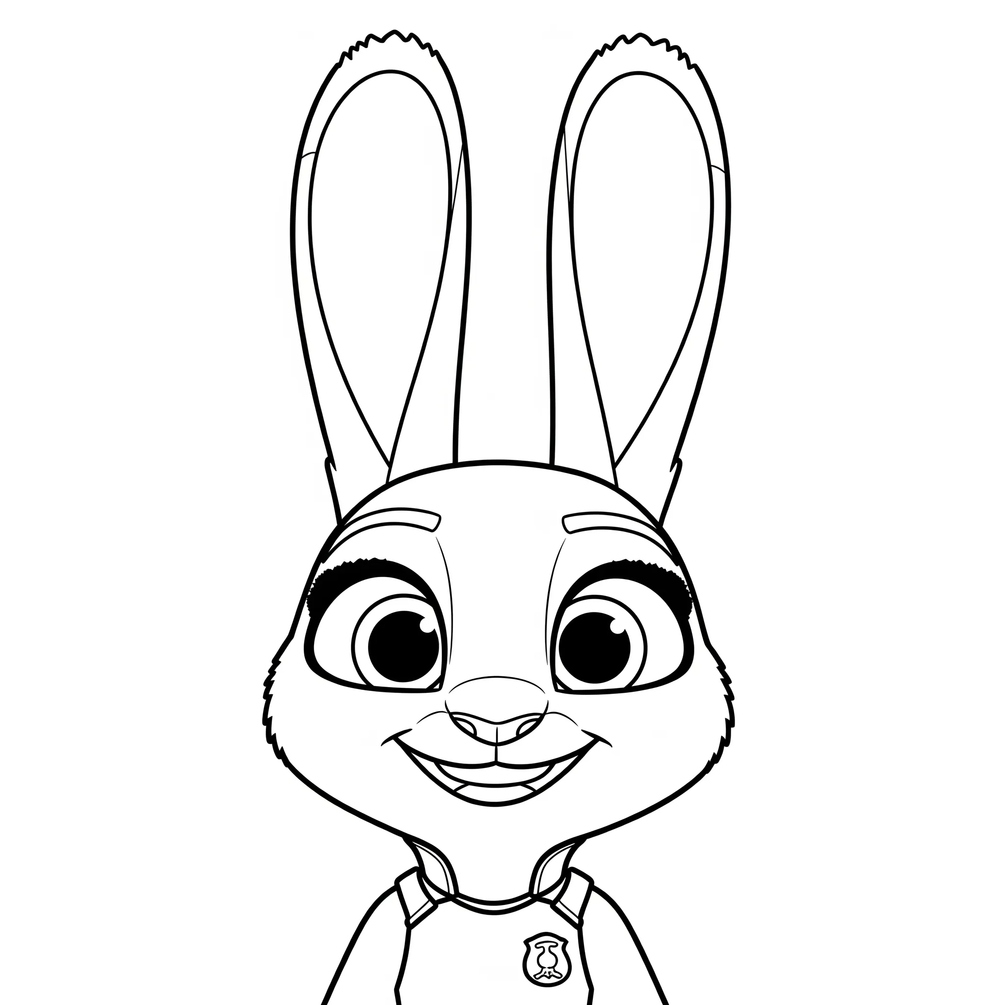 Judy Hopps leende målarbild att skriva ut gratis