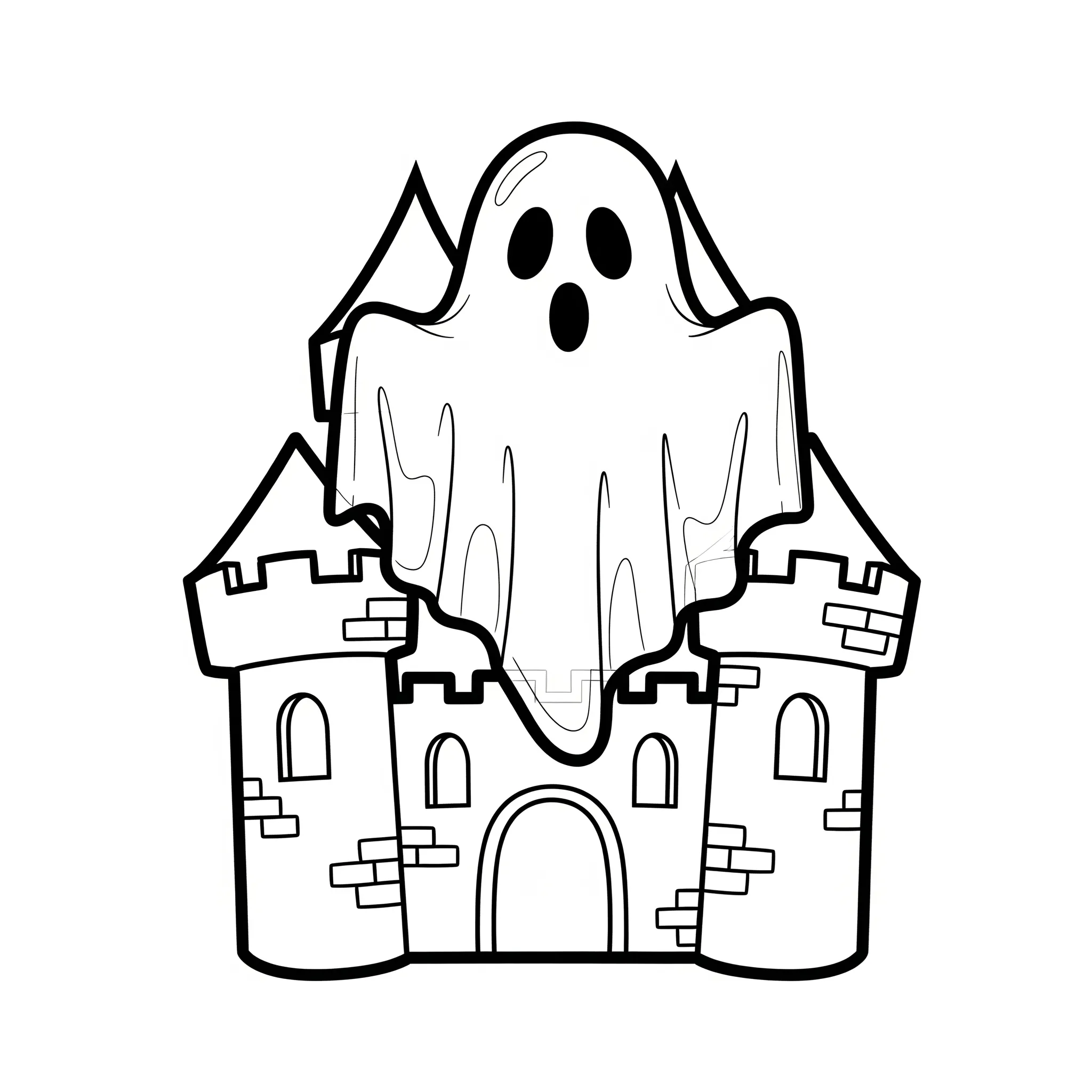 coloriage Le fantôme du château pour enfant de 6 ans