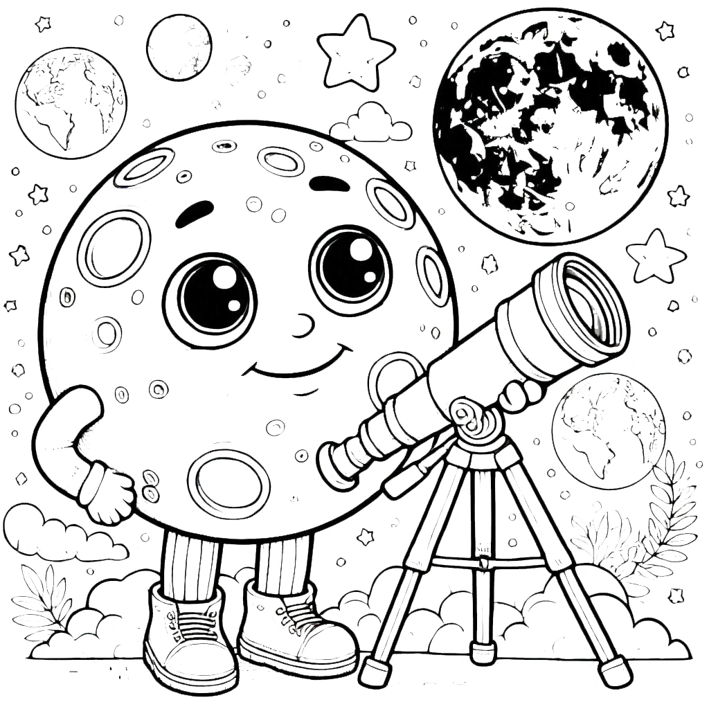 coloriage Lune a dessiner en ligne