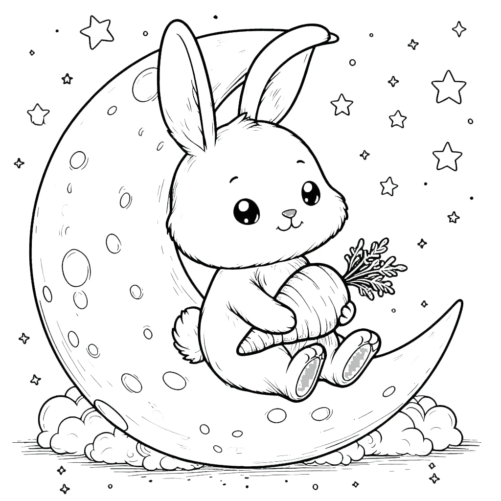 a imprimer coloriage Lune gratuit 1