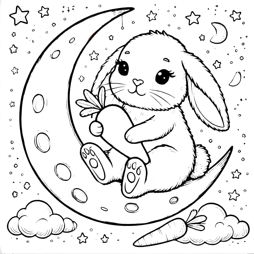 coloriage Lune a telecharger