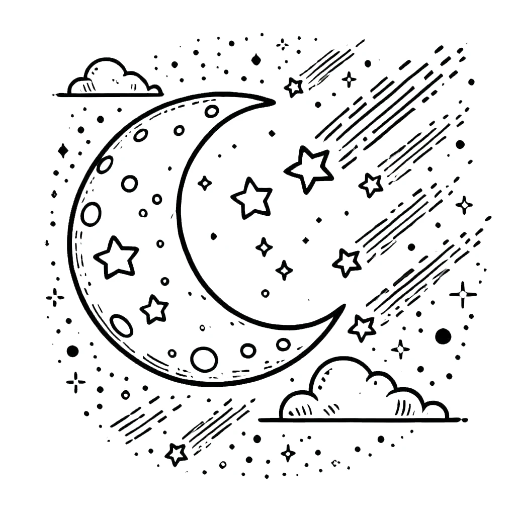 coloriage Lune pour bebe a imprimer