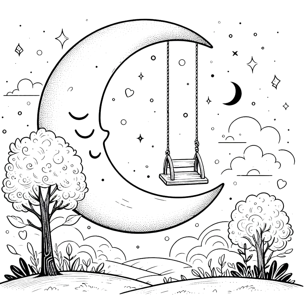 coloriage Lune pour enfants