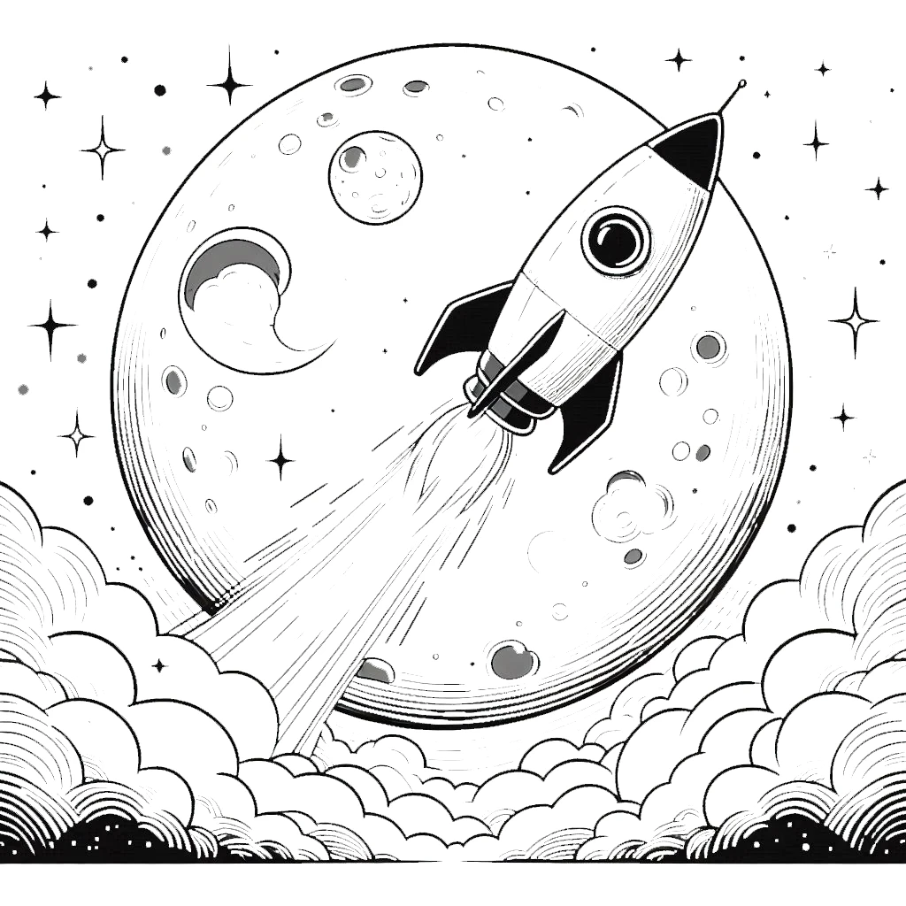 coloriage Lune d'enfant a imprimer