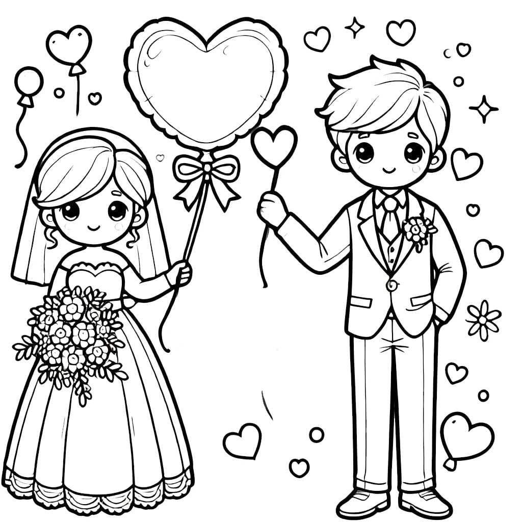 coloriage Mariage a colorier en ligne gratuitement