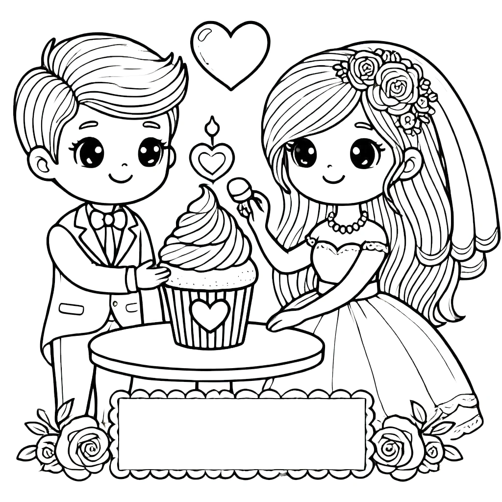 coloriage Mariage et decoupage a imprimer gratuit