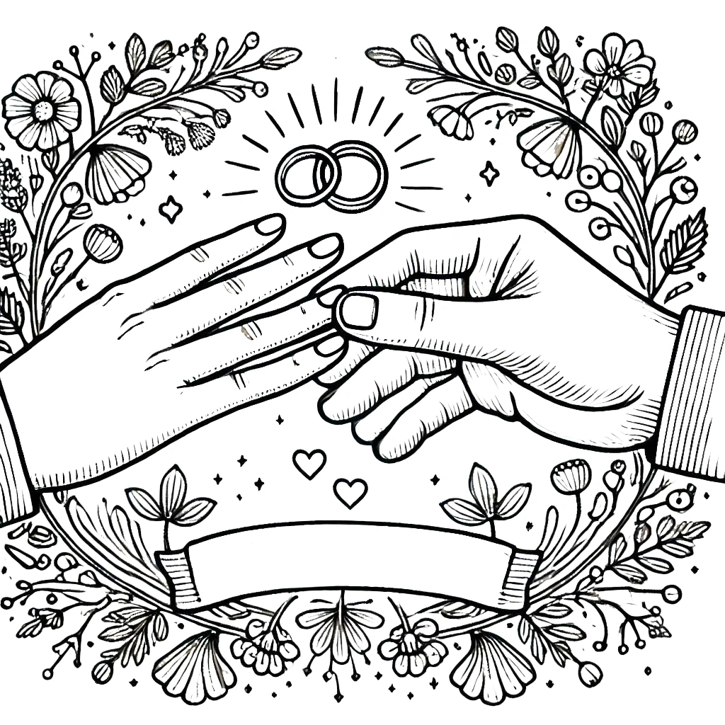 coloriage Mariage et decoupage