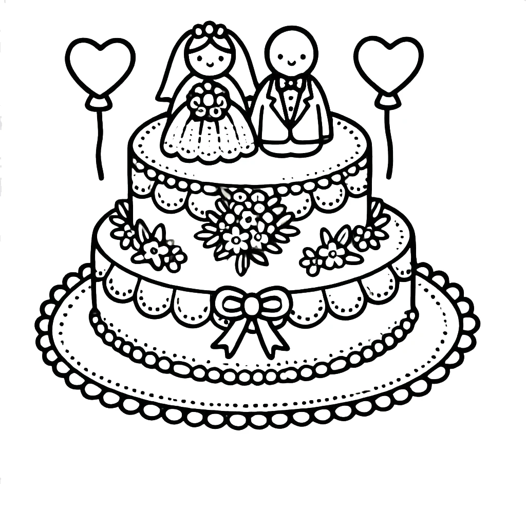 coloriage Mariage pour enfant de 4 ans