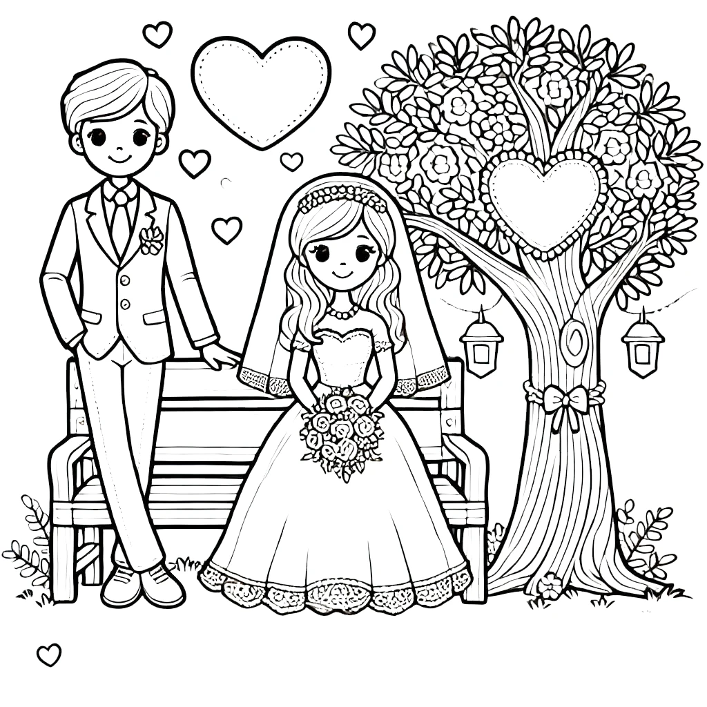 coloriage Mariage à imprimer gratuitement