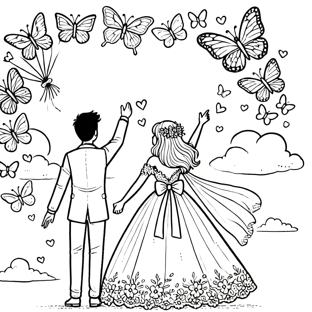 coloriage Mariage a dessiner en ligne