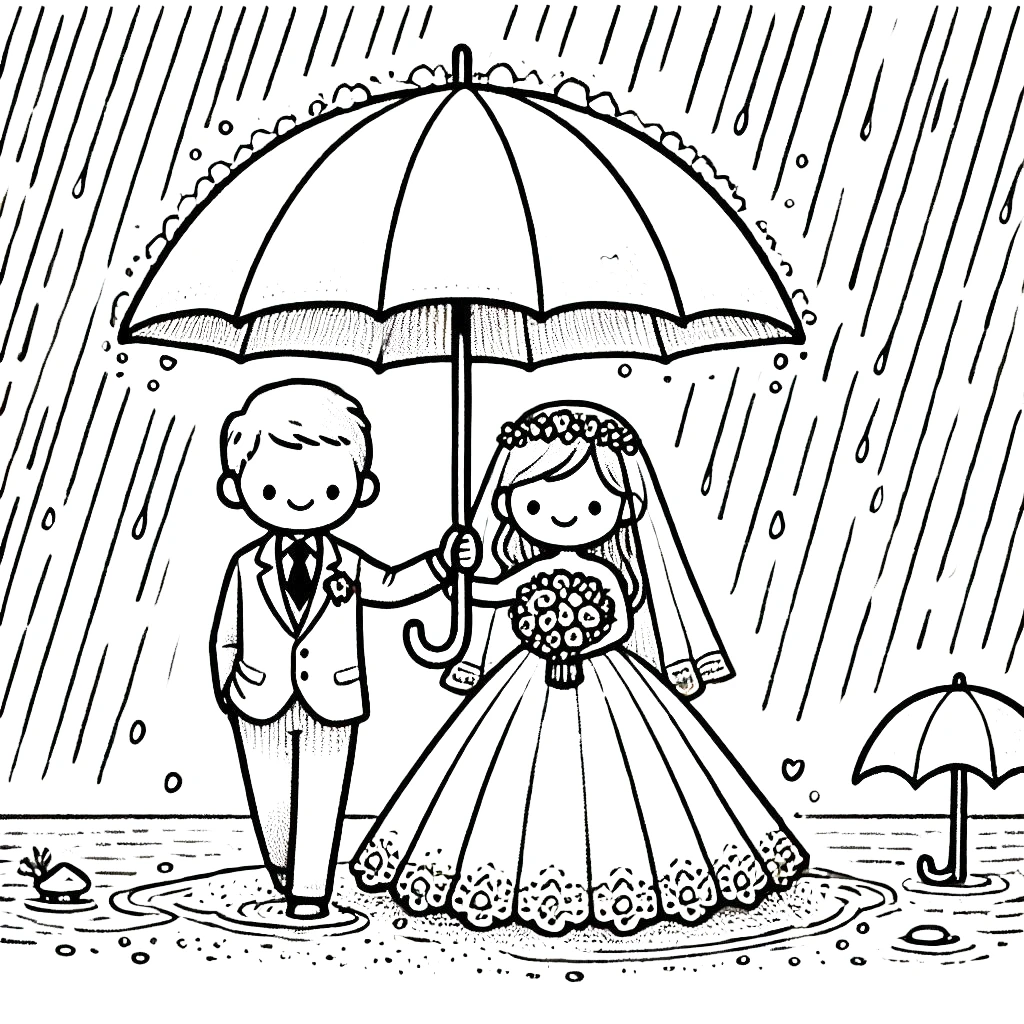 coloriage Mariage pour enfant de à imprimer