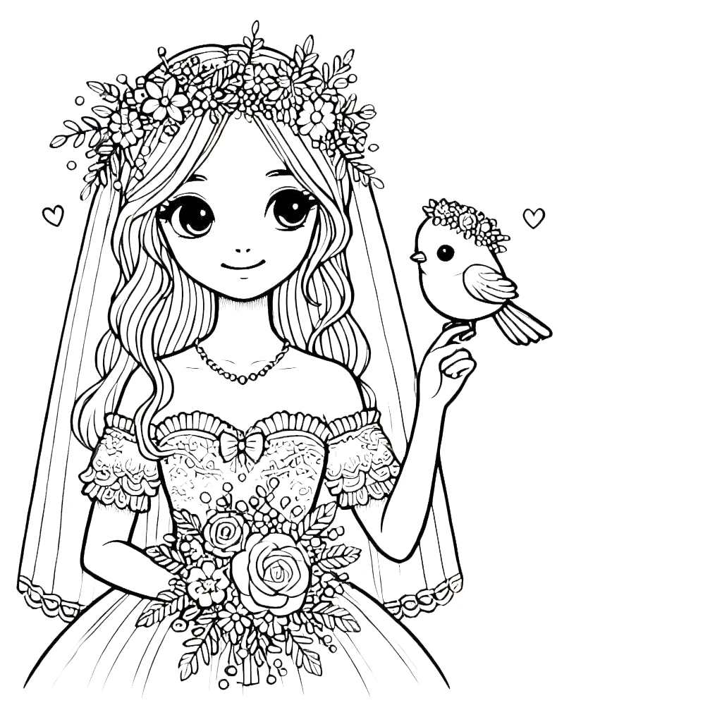 coloriage Mariage pour enfants a imprimer gratuit 1