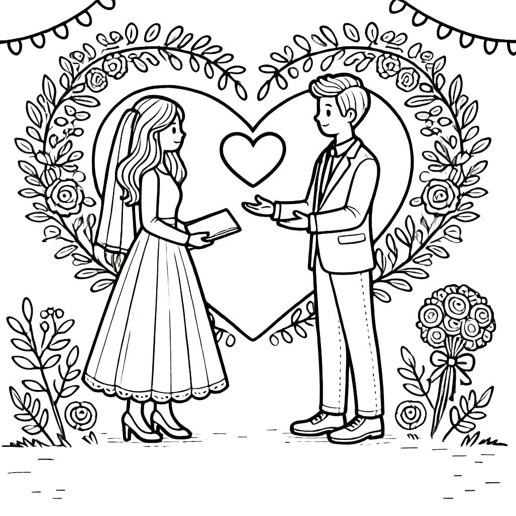 coloriage Mariage pour enfants à télécharger