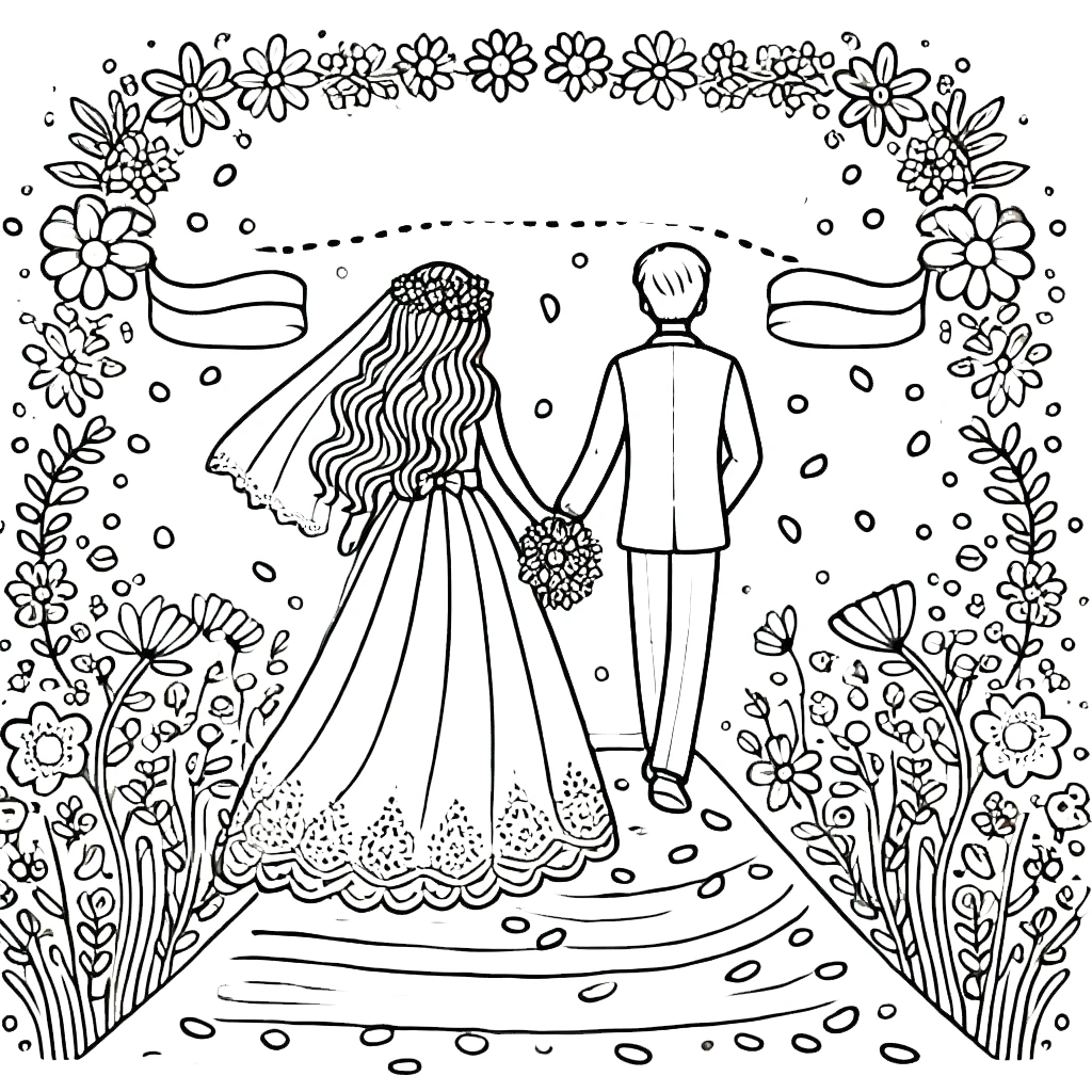 coloriage Mariage gratuit pour enfants 1