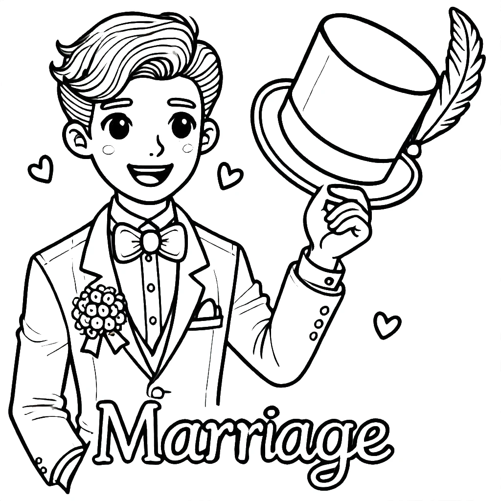 coloriage Mariage à imprimer pour enfant de 10 ans