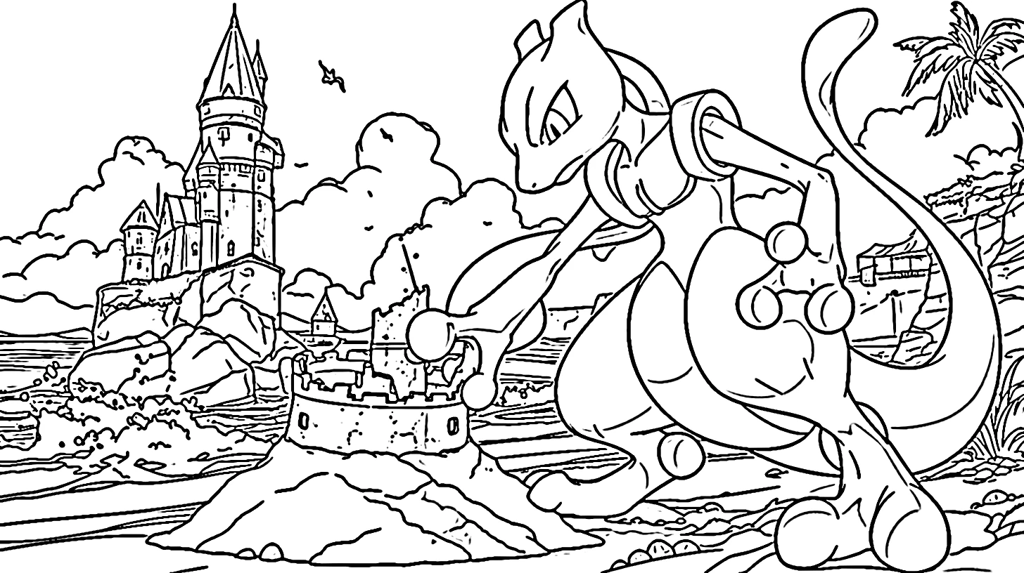 coloriage Mewtwo gratuit a imprimer