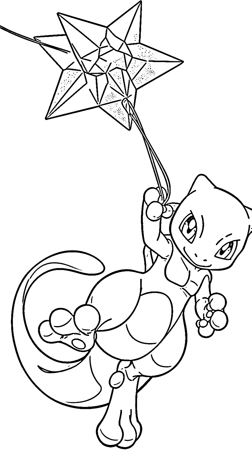 coloriage Mewtwo a colorier en ligne gratuitement