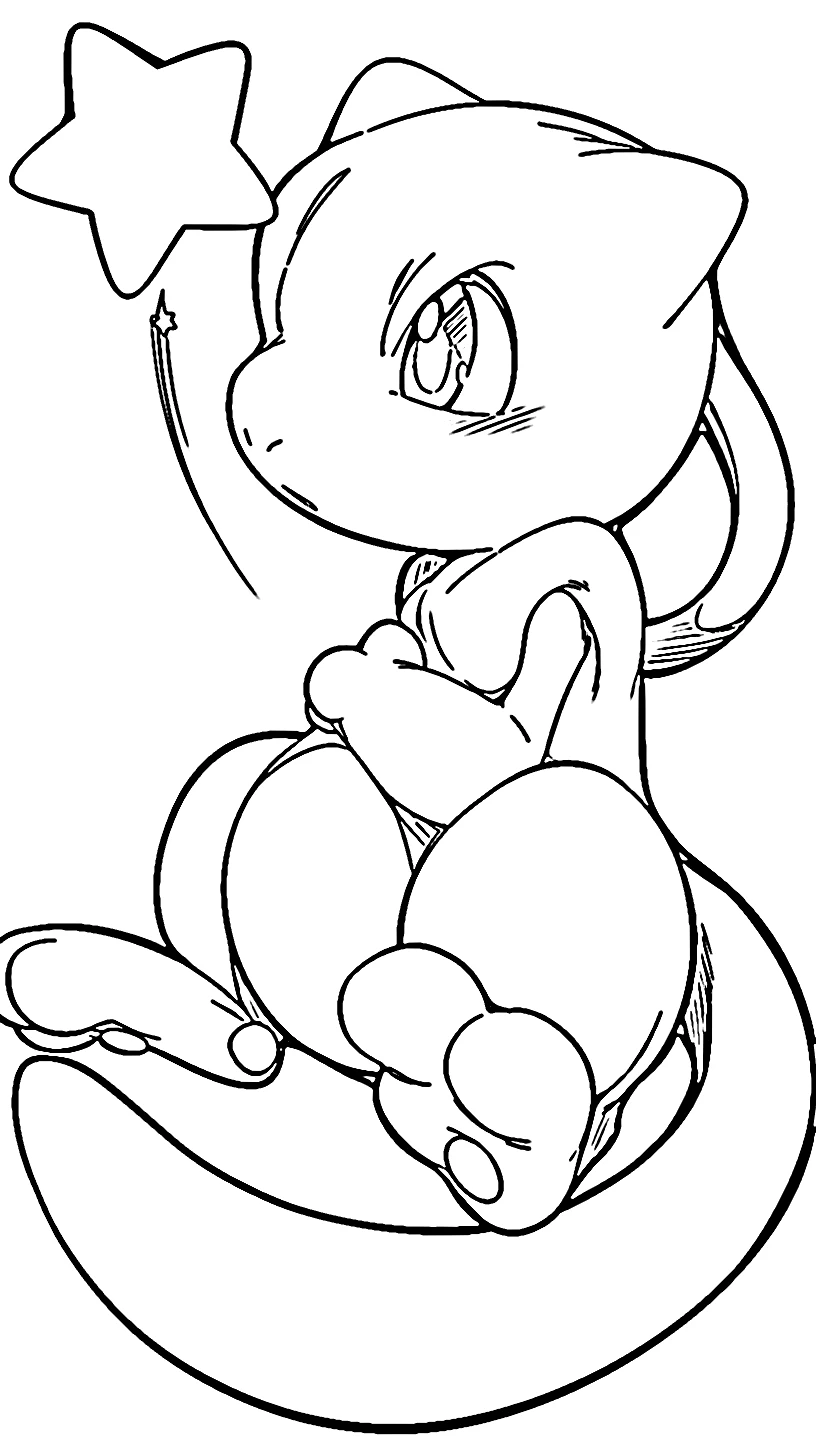 coloriage Mewtwo pour enfant a imprimer gratuit