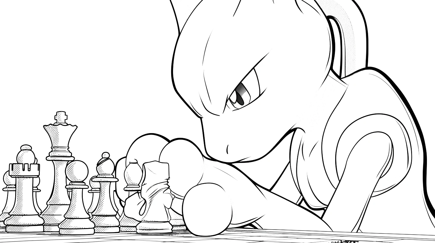 coloriage Mewtwo pour enfant gratuit