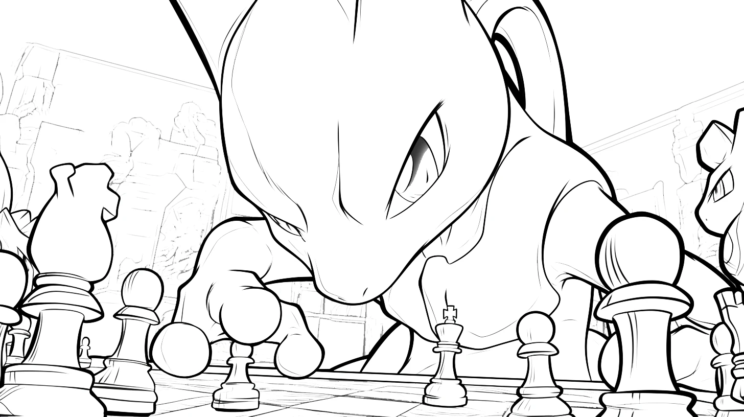 coloriage Mewtwo pour enfant a imprimer gratuit 1