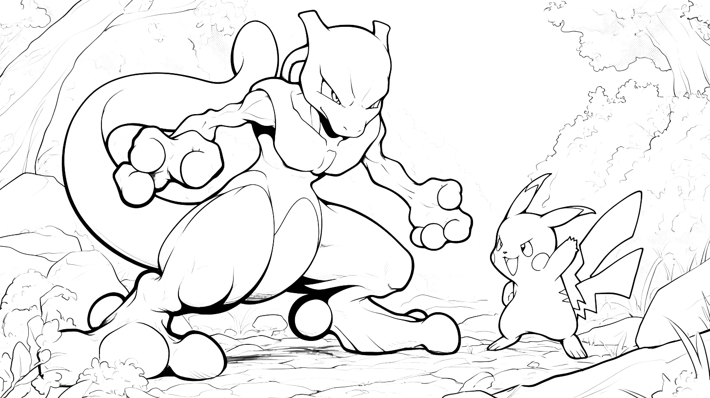 coloriage Mewtwo a imprimer gratuitement