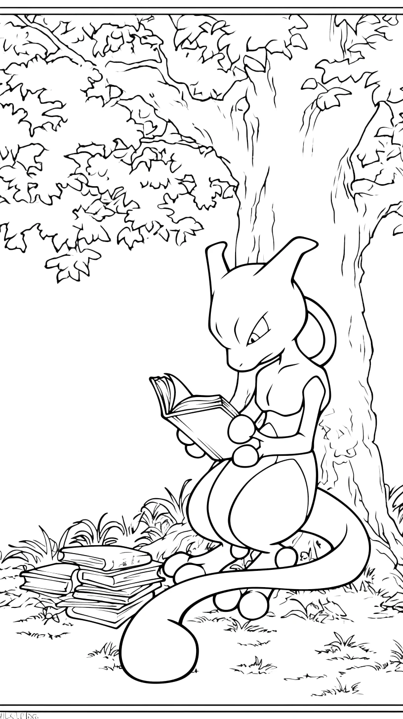 image pour coloriage Mewtwo enfant