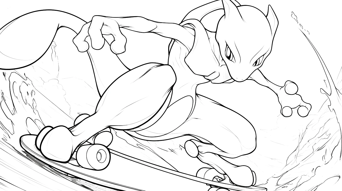 coloriage Mewtwo a dessiner en ligne