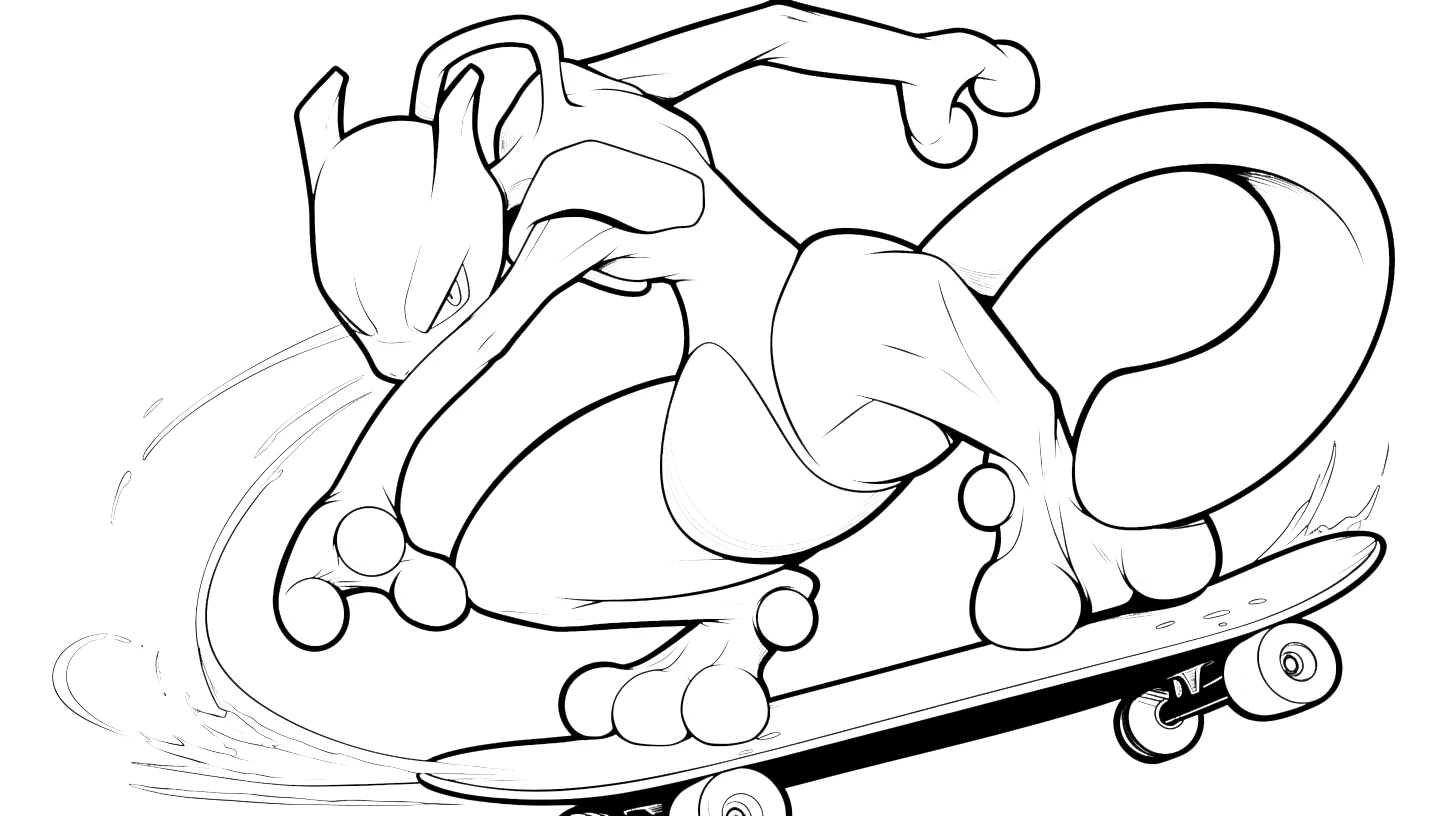 coloriage Mewtwo educatif pour enfant