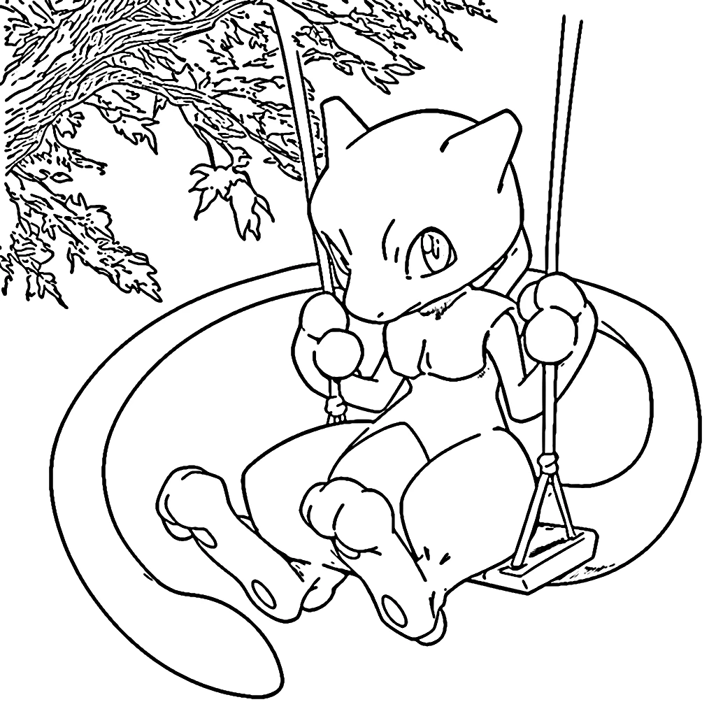 coloriage Mewtwo gratuit pour enfants 1