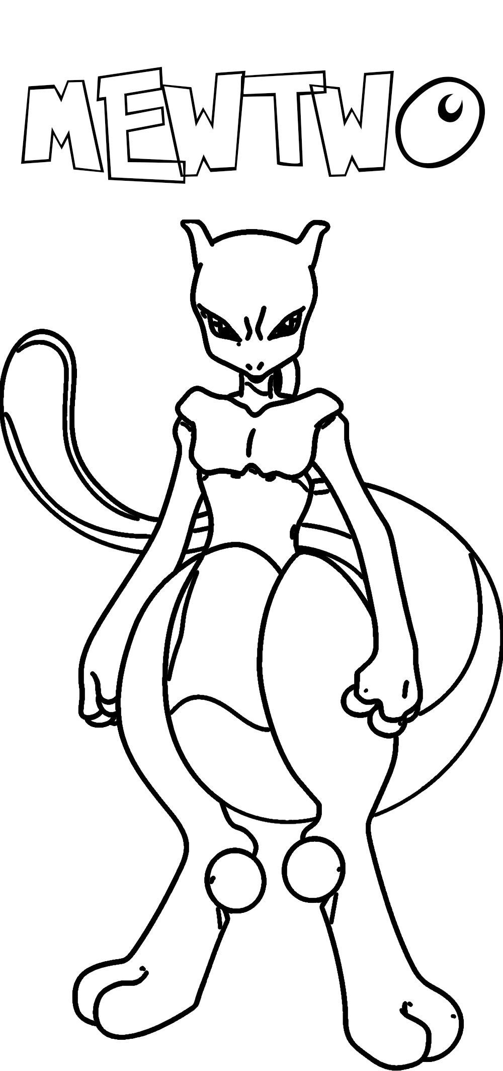 coloriage Mewtwo à imprimer pour enfants