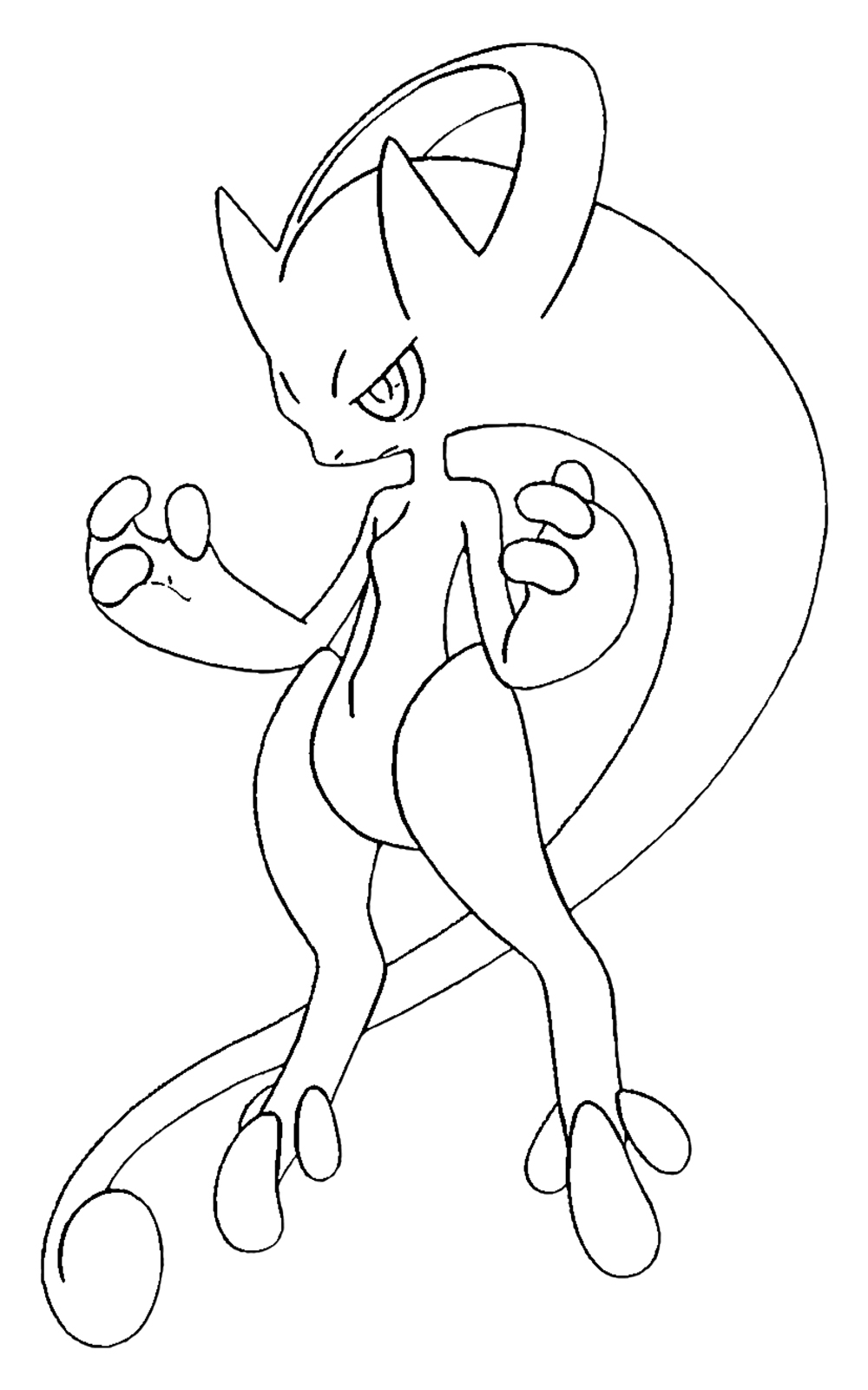 coloriage Mewtwo à imprimer pour enfant de 9 ans