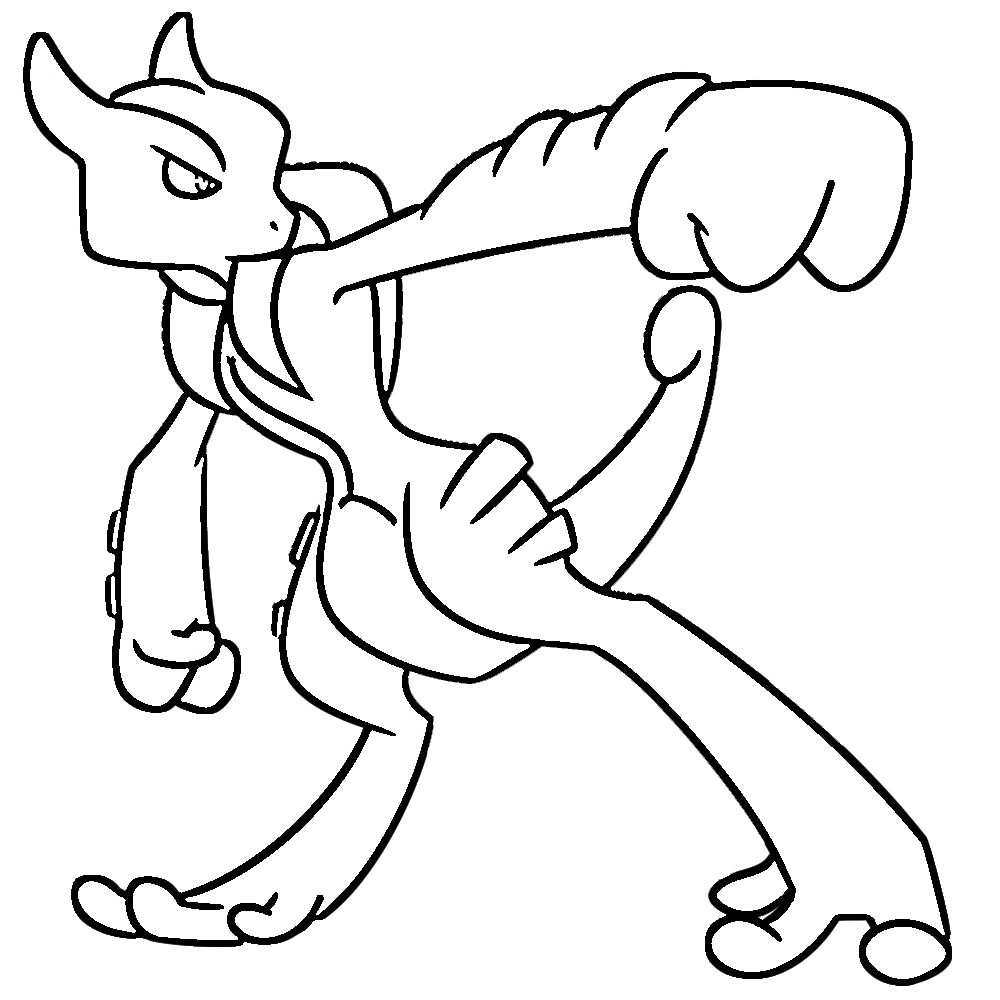 coloriage Mewtwo pour enfants a imprimer