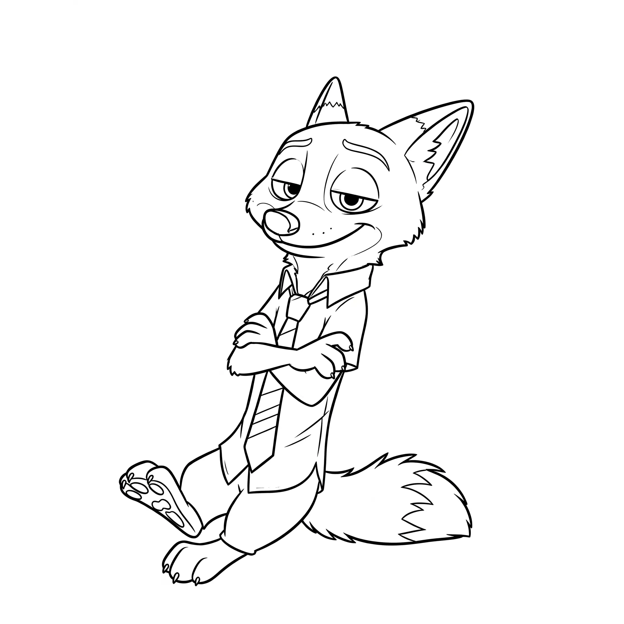 Nick Wilde målarbilder för barn att skriva ut gratis
