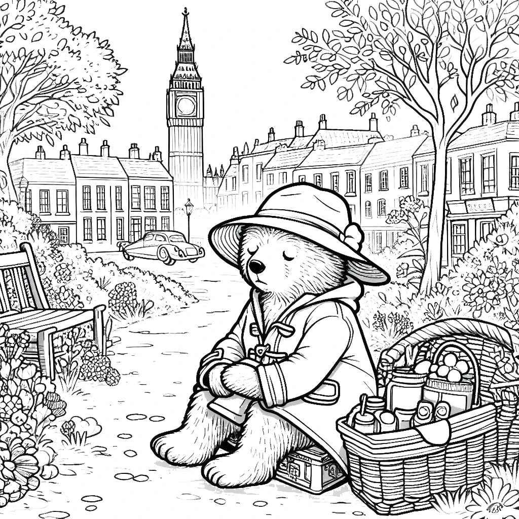 coloriage Paddington pour enfant de 4 ans